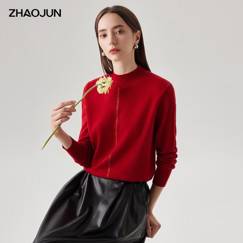 

Zhaojun Women s Wool Rhinestone Long-Sleeve Knit Sweater S
