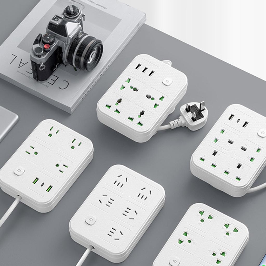 2500W Outlet Extender with USB Port Power Strips Multiple Plug Outlets Wall Adapter for Home Travel Electronics Office