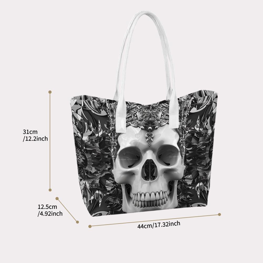 Gothic Skull Print Women Tote Bag Fashion Daily Shoulder Bag Trendy Casual Handbag