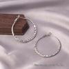 Silver Needle Circle Earrings, Fashionable High-End Copper Ear Hoops, Light Luxury, Versatile Jewelry Accessory.
