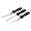 3PCS Stainless Steel Cake Cream Spatulas Different Blade Shapes Angled Rounded Blade Tips Baking Spatulas Set Food Grade PP