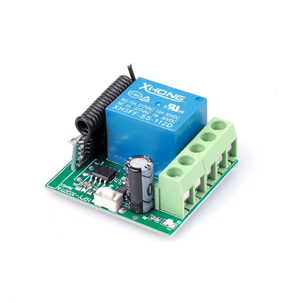 433 Mhz Universal Gate Remote Control Switch DC 12V 10A Relay Receiver Mini Module Remote Control for Gate LED Garage Door