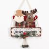 Festive Rattan Ring Bell Wreath with Santa and Snowman for Windows, Doors, and Walls
