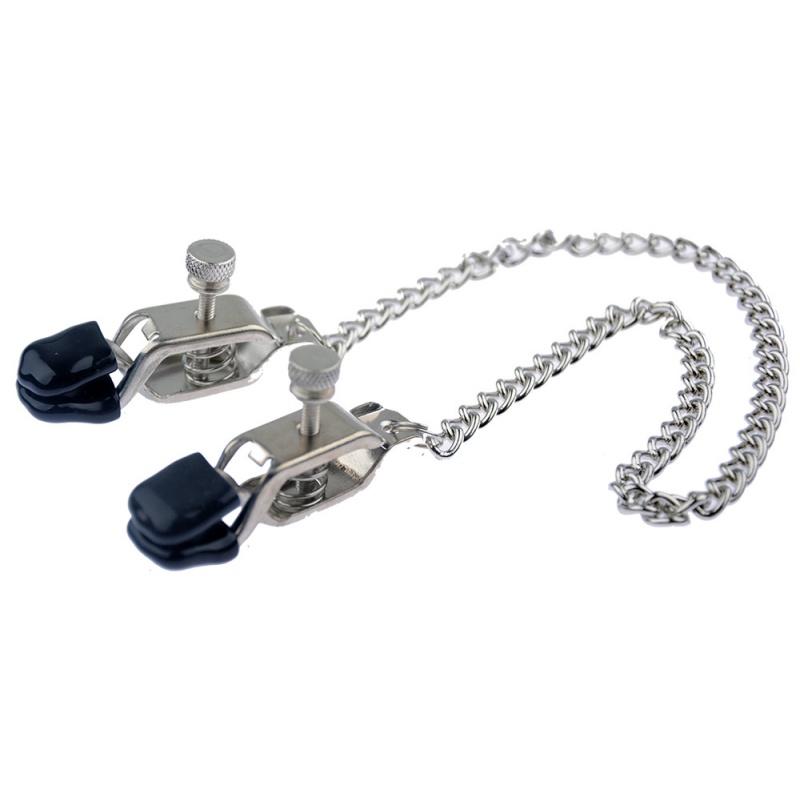 Metal Adjustable Nipple Clamps- Bondage&Flirting Gadgets for Women,Erotic Breast Tweezers with Chest Clip for Adult SM Games