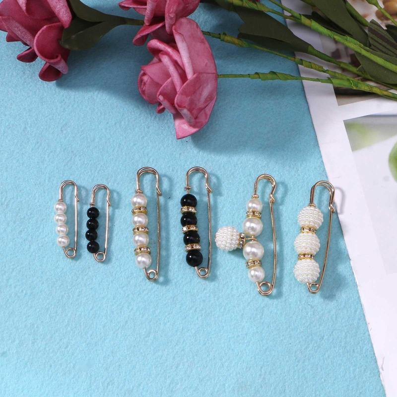 Pearls Brooch Tightening Waistband Pin Smaller Openning Bottom Brooches for Rhinestone Metal Diy Finding Accessories