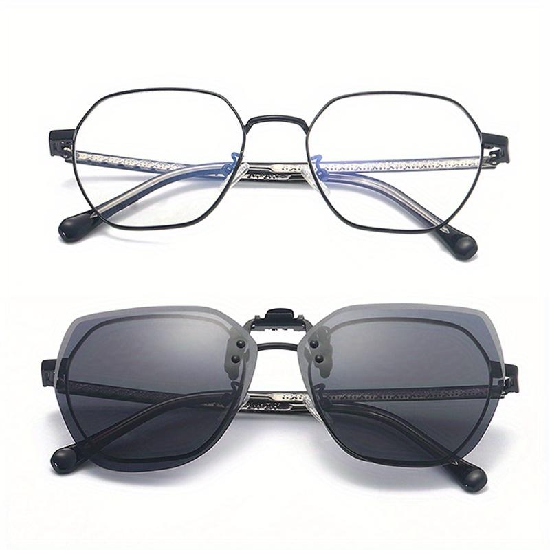 Non-polarized Men Driving Clip on Sunglasses Women Square Night Vision Yellow Glasses with Clips Unisex