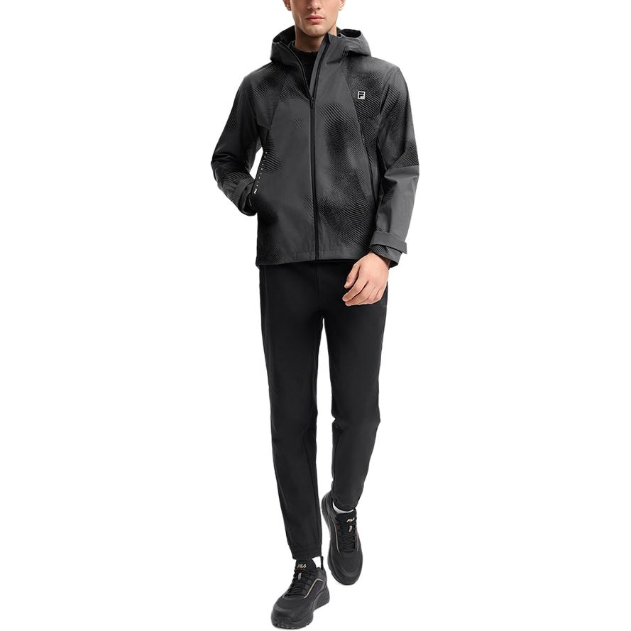 Fila Fitness Mens Outdoor Series Comfortable Hooded Woven Long Sleeve Jacket All Over Print Men Jackets A11M511712F-ZA