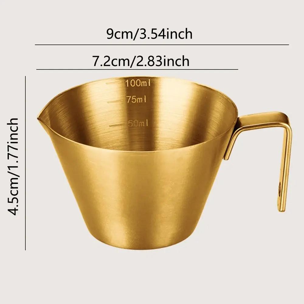 304 Stainless Steel Coffee Extraction Cup with Scale Small Milk Spoon Making Cup Espresso Measuring Cup Kitchen Tools Cup
