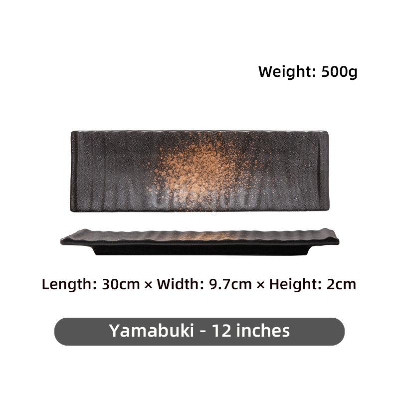 Japanese sushi plate Rectangle ceramic strip vegetable plate Dim sum Western food Sushi fish Dim sum Tableware dumpling tray