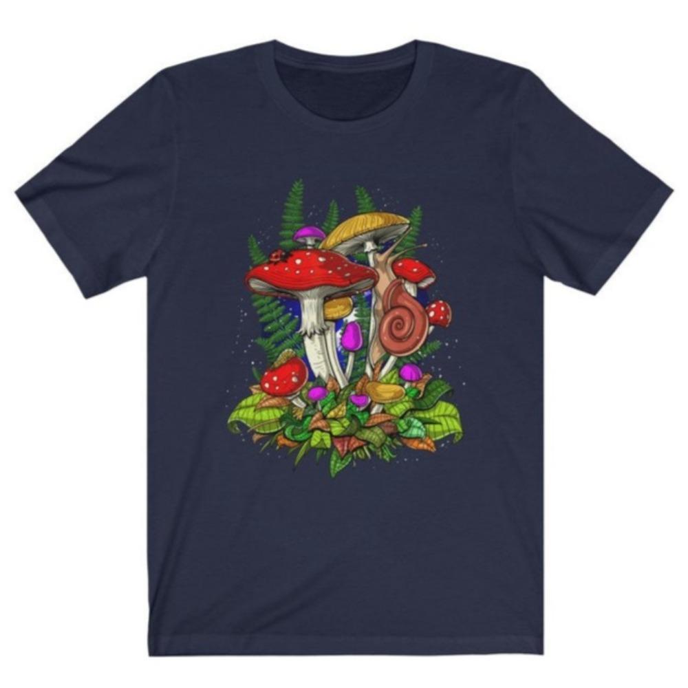 T-shirt Champignon Magique Nature Nouveauté Graphique Cadeau Tee Style Harajuku Y2K Hommes Femmes Mode Décontracté Col Rond Coton Manches Courtes