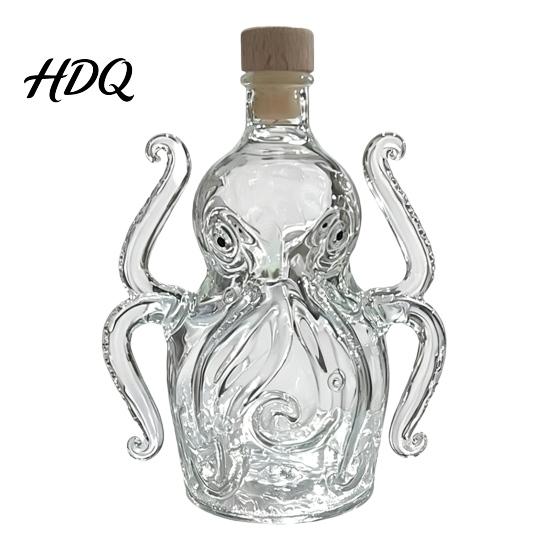 Octopus Shaped Decanter Whiskey Decanter Glass Decorative Liquor Bottle 320ml Evaporation Prevention Multi-Purpose for Spirits Men Dad Home