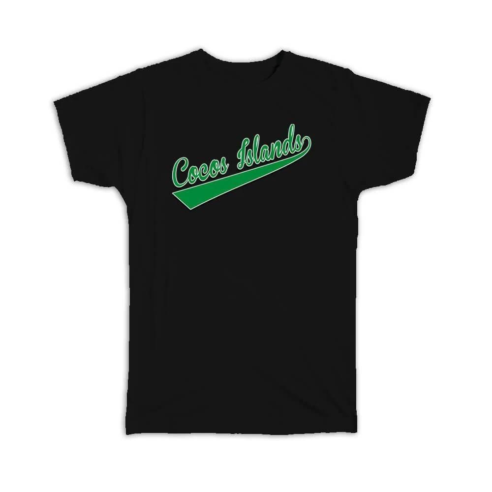 

Gift T-Shirt : Cocos Islands Flag Varsity Script Baseball Beisbol Country Pride XL