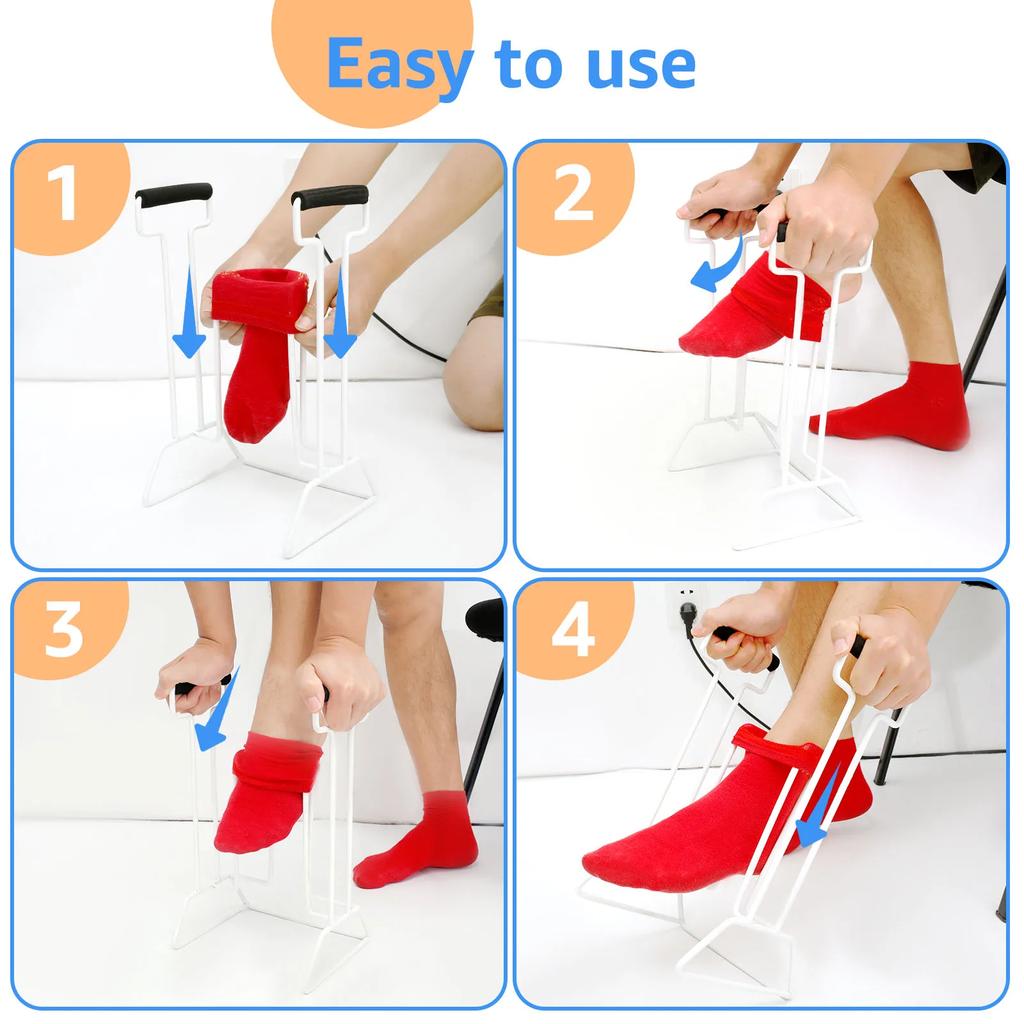 Stock Helper Aid Tool Putting on Compression Large Sock Aid Easy to Use Donning Aid Large Stocking Assistance for Old Men/Women