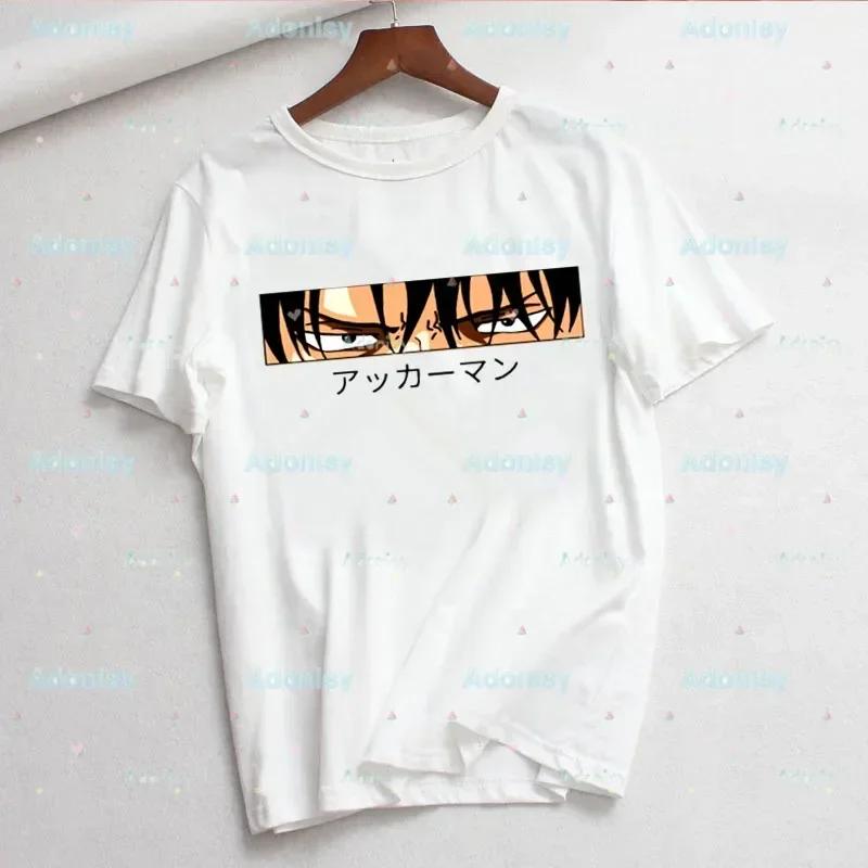 Levi Ackerman Eye Woman Print Harajuku Summer Anime Attack on Titan Tshirts Casual Round Neck Short Slee Top Tee Shirt Drop Ship