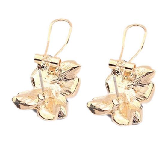 Hot Elegant Women Gardenia Flower Rhinestone Ear Stud Earrings Jewelry Gifts