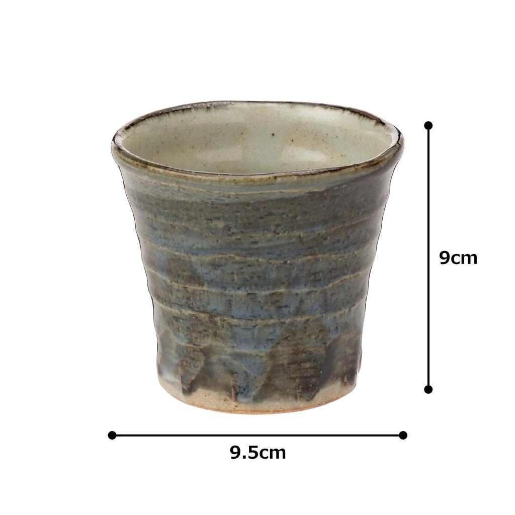 Mino Ware Vessel Scalloped Rock Ofukai K60506 "Drinking Series" Cup,
