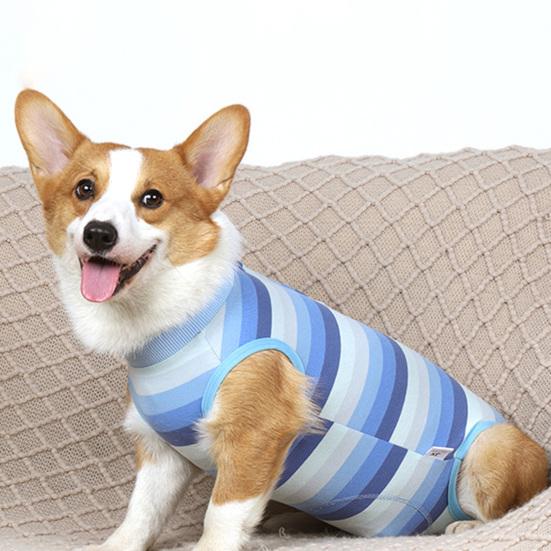 Yousheng Dog Weaning Suit Stripes Pattern Wound Recovery Elastic Pet Surgery Recovery Suit Pet Supplies