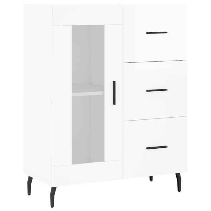 VidaXL Buffet Blanc brillant 69,5x34x90 cm Bois d'ingénierie 828062