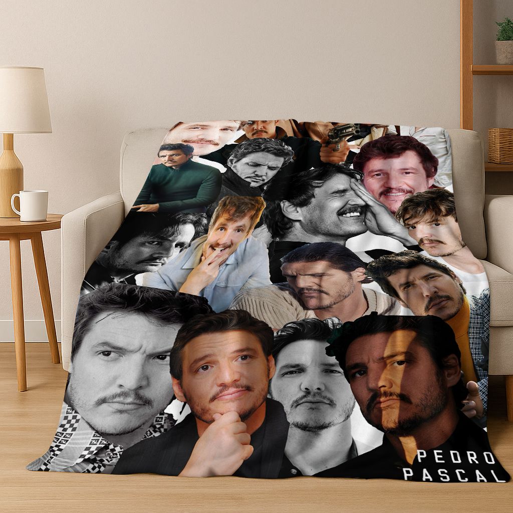 2025 Neue Pedro Pascal Schauspieler Star Kunst Flanelldecke, Gemütliche Weiche Überwurfdecke für Zuhause Schlafzimmer Bett Sofa Picknick Abdeckung Kinder Geschenk
