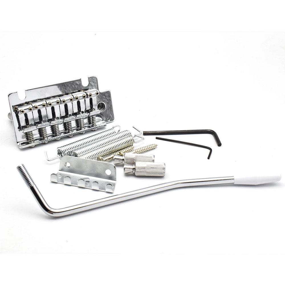 Silver/Black Vintage Electric Guitar Double Locking Tremolo Bridge System