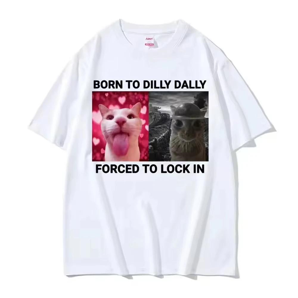 

2026 New Women Monday Left Me Broken Funny Cat Meme Tshirt Brainrot Tee ShirtTshirts Women Clothing Oversize TShirt Y2K Top S