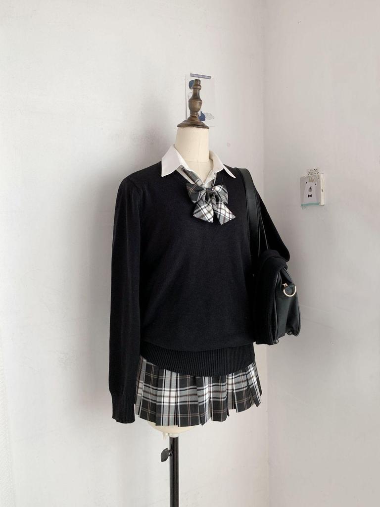 Maglione a pullover stile uniforme JK originale a due pezzi: Maglieria Giapponese Academy per Autunno, Inverno, Primavera.