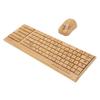 2.4G Wireless Keyboard Mouse Set Handcrafted Full Bamboo Keyboard and Mouse Combo with USB Receiver