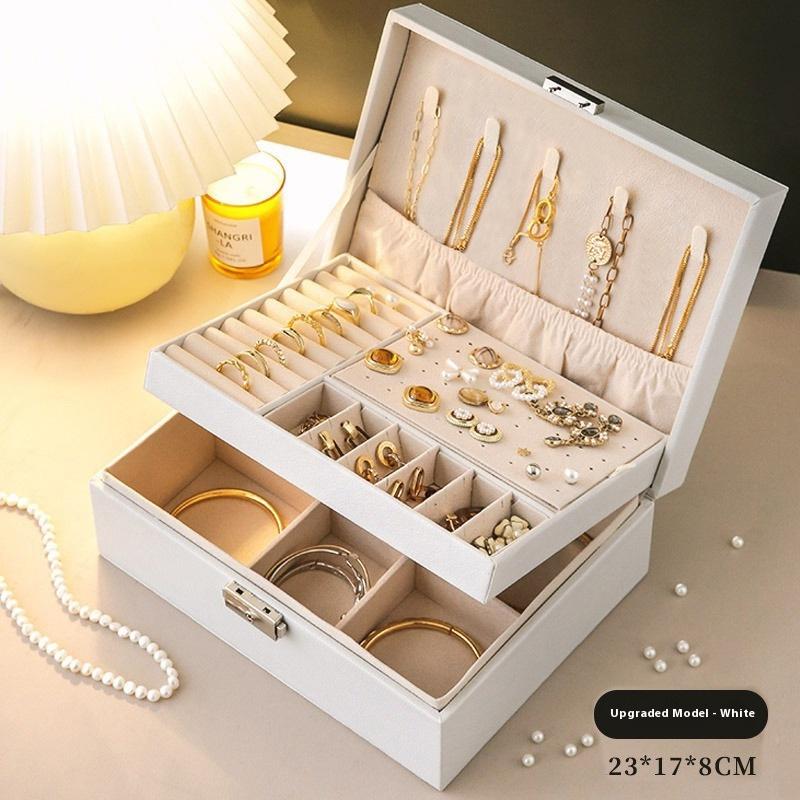 Jewelry Storage Box Multi-layer High-end Gold Hand Jewelry Bracelet Necklace Earrings Earrings Earrings Ring Jewelry Box Large
