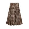 Women's High Waist Slimming A-line Brown Plaid Midi Skirt - 2025 Autumn/Winter Collection