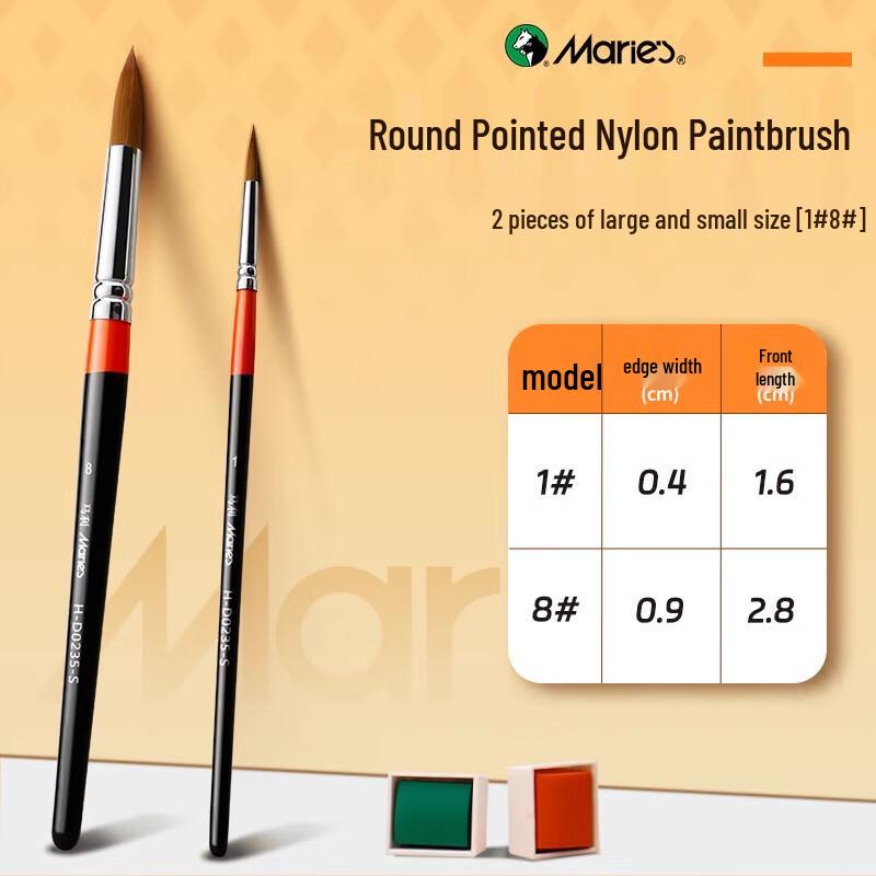 Mali Nylon Watercolor & Acrylic Brush Set