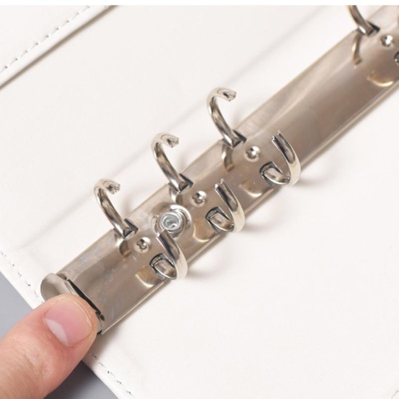 Practical 6 Ring Binder Planner Notebook Cover A5/A6 Refillable Loose Leaf Journal Notepad Cover Waterproof for Girls