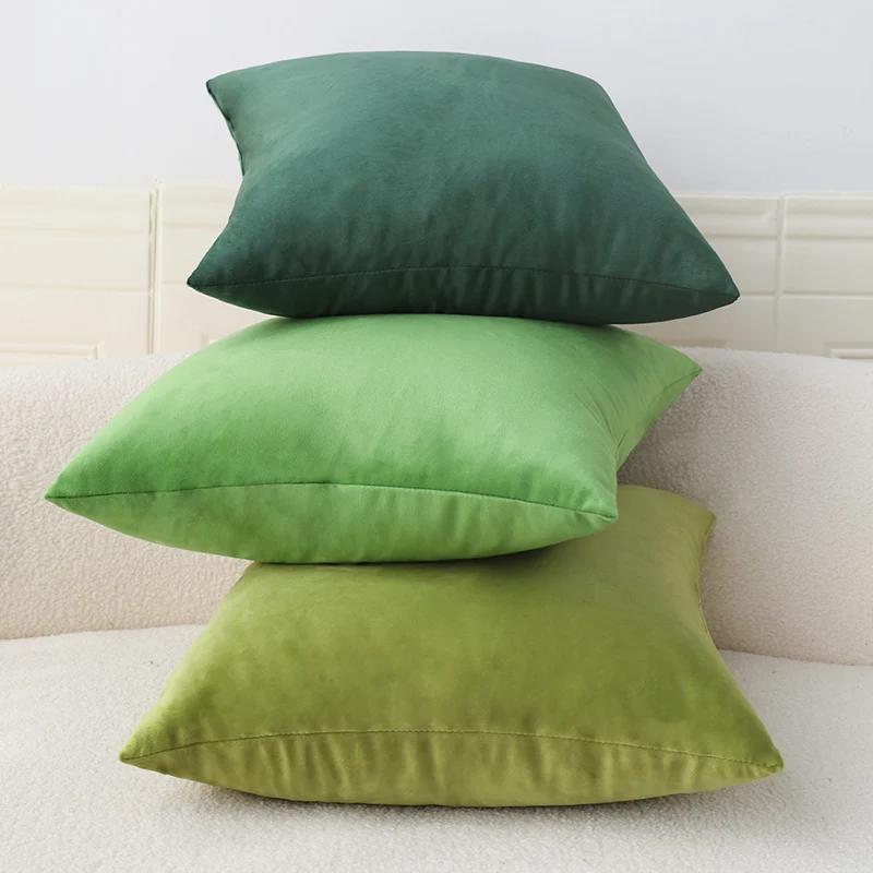 Green Velvet Cushion Cover Decorative Pillowcase 18*18 Inch for Living Room Gift Sofa Car Decoration Pillows Nordic Home Decor