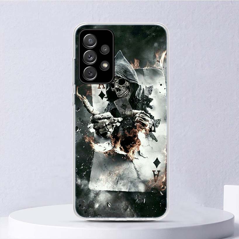 Grim Reaper Skull Skeleton Soft Case For Samsung Galaxy A52 A53 A32 A22 A12 5G Phone Cover A33 A23 A13 A72 A73 A02S A03S A42 Coq