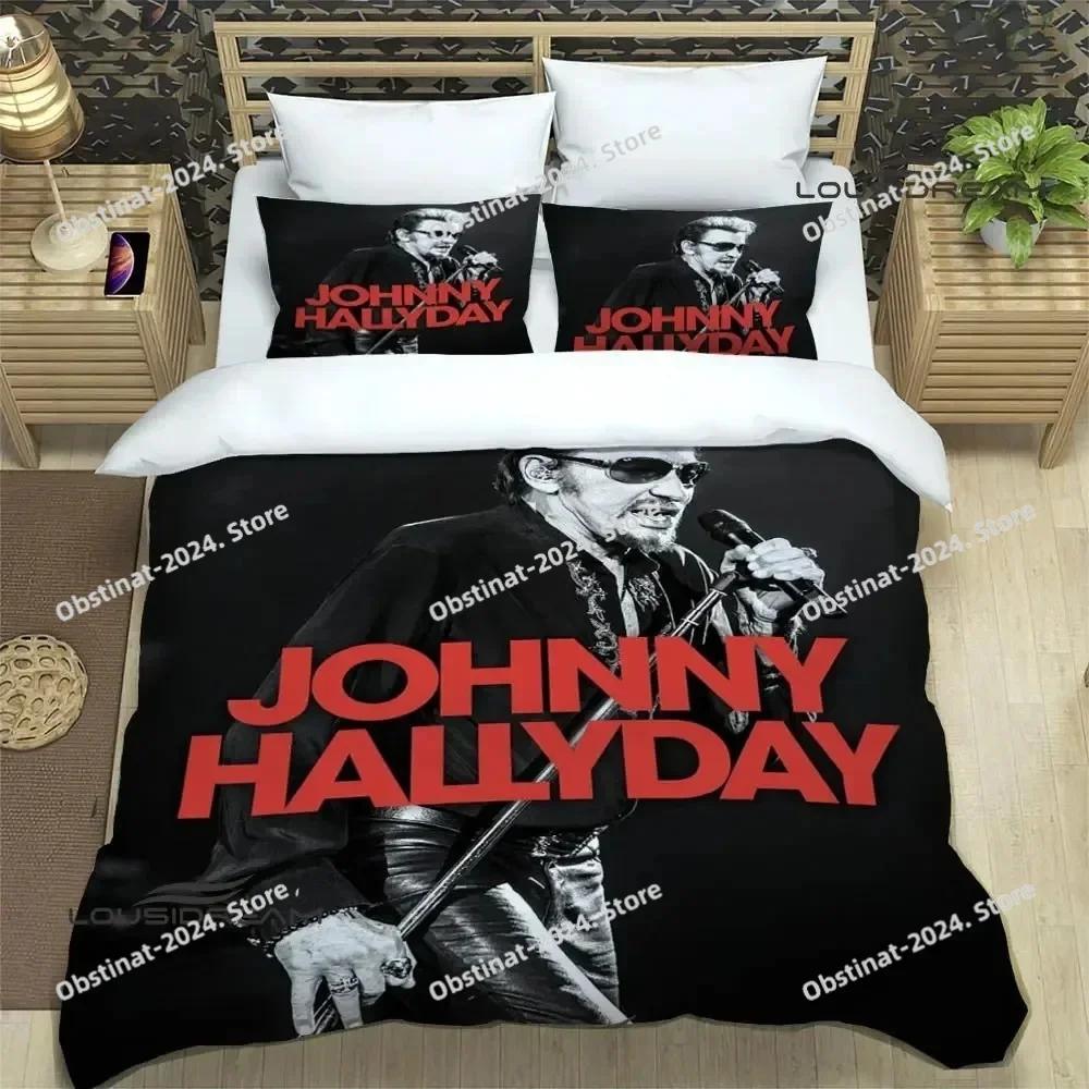 rock star Johnny Hallyday Bedding Set Duvet Cover Full Queen King Size Pillowcase Printed Bed Set Aldult Kid Bedroom Single Twin