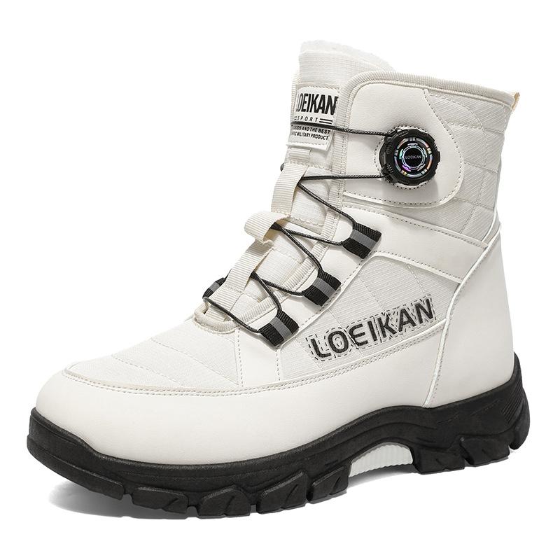 2025 Winter Shoes Mens Snow Boots Waterproof Warm Plush Flat Non-slip Fashion Brand Male Ankle Boots Mens Cotton Shoes Plus Size 47