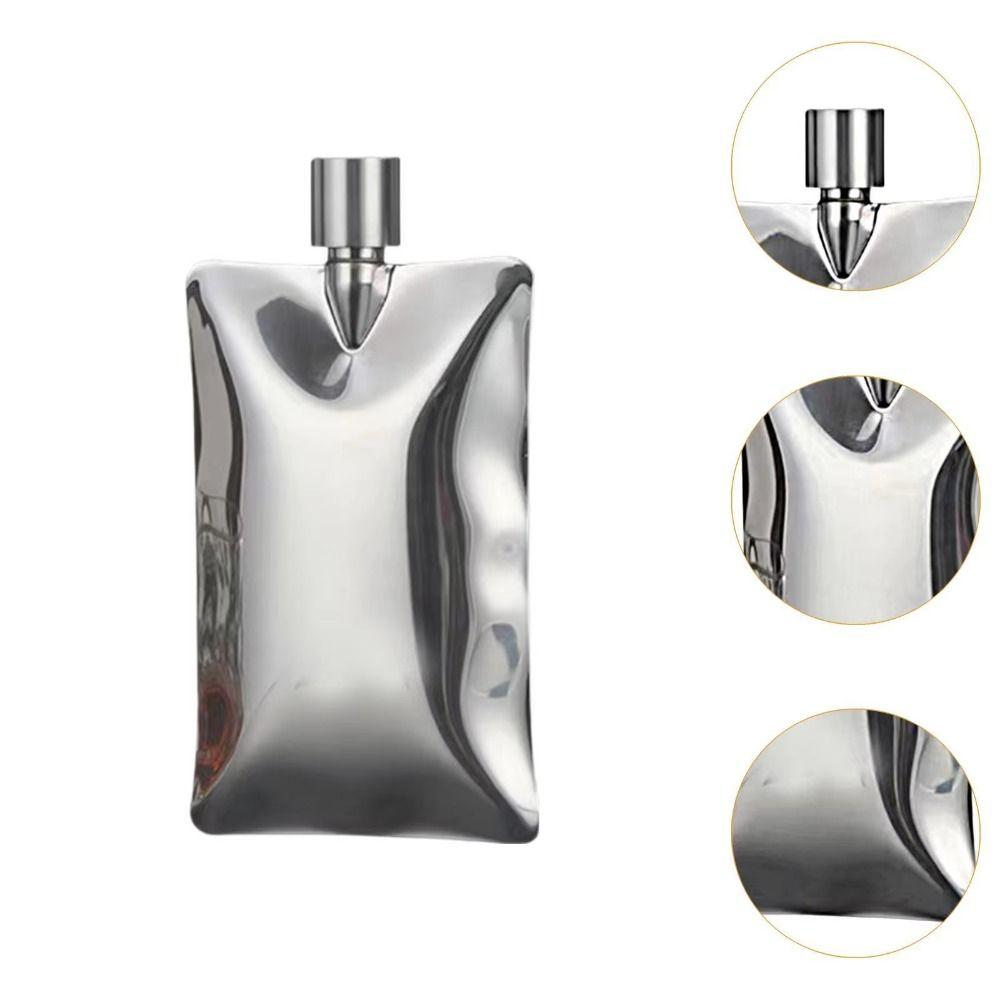 Wellenförmige Weinkanne Edelstahl Wodkaflasche Minimalistische Schnapsflasche Für den Außenbereich