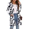 Women's Fashion Casual Comfort Floral Print Mid-Length Cardigan Jacket