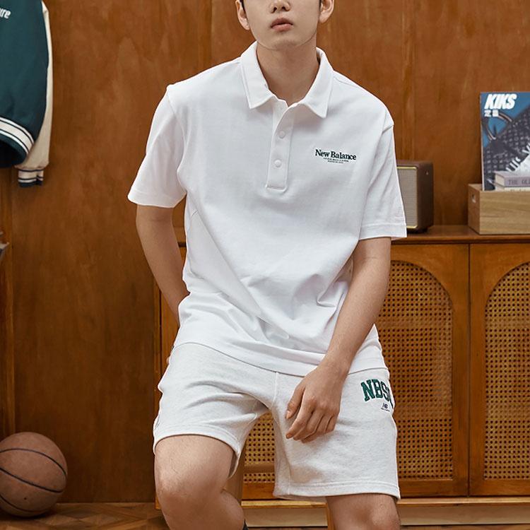 New Balance Logo Polo Tee Asia Sizing 'White' Men's 5FD24193-WT