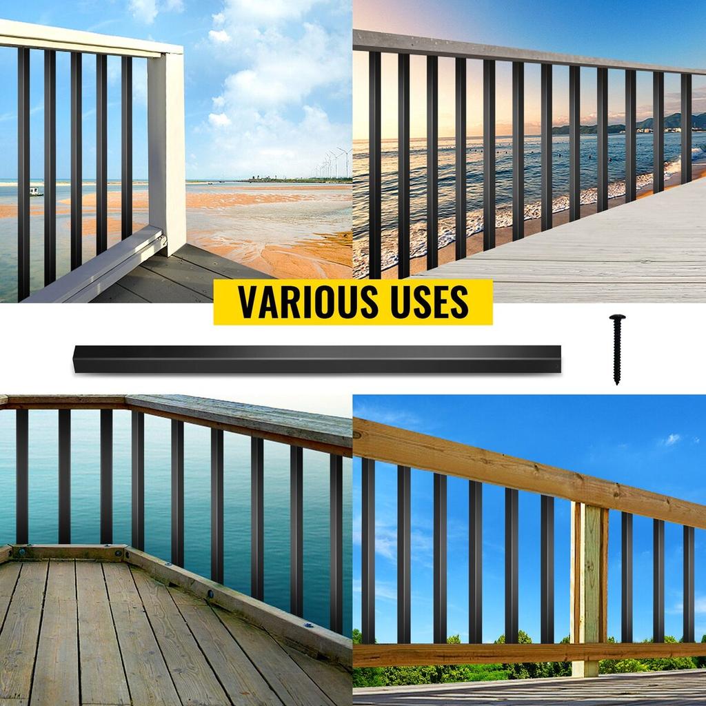 Deck Balusters, 101 Pack Metal Deck Spindles, 26"x0.75" Staircase Baluster With Screws, Aluminum Alloy Deck Railing for Wood and Composite Deck,