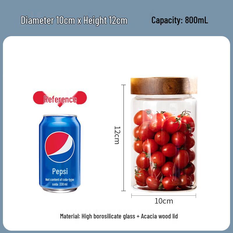 ZISIZ Glass Stackable Food Storage Jar