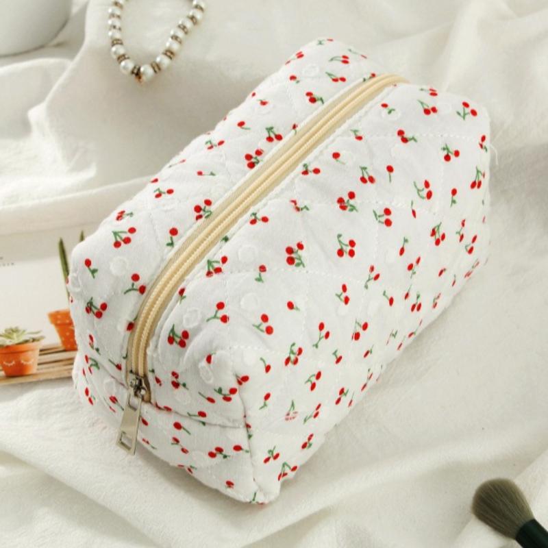 Schleifen-Karo-Kosmetiktasche für Damen, Aufbewahrungstasche für Servietten/Binden, Organizer-Tasche für Tampons/Lippenstift, Kosmetiktaschen für Frauen