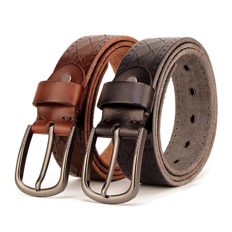 3.8CM Real Genuine Leather Cowhide Belt Fashion Cowskin Men Belt Alloy Pin Buckle Strap Wide Cinto Masculino Luxury Cummerbund