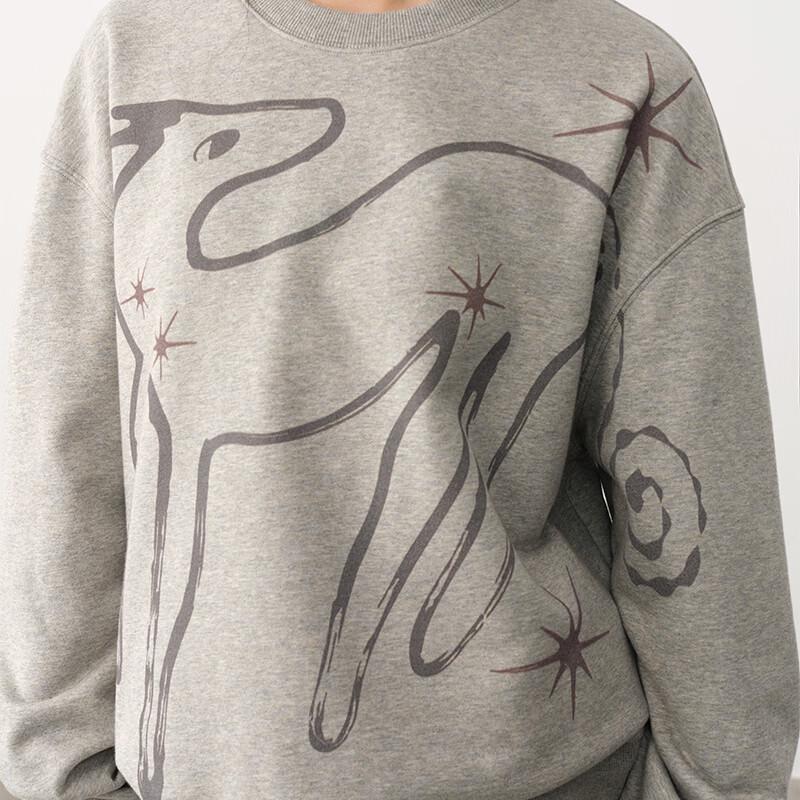 Women's Animal Print Crew Neck Sweatshirt