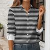 Camicia da Donna Stampata con Bottoni Camicia a Maniche Lunghe Top da Lavoro Business Casual con Tasche Giacca
