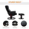 360 Degrees Swivel Recliner Chair with Footstool, PU Leather Manual Recliner Armchair with Footstool, Solid Wood Base