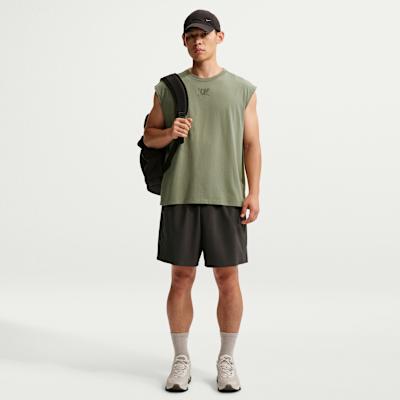 Nike Tank Tops Men's Green Crew Neck Moderate