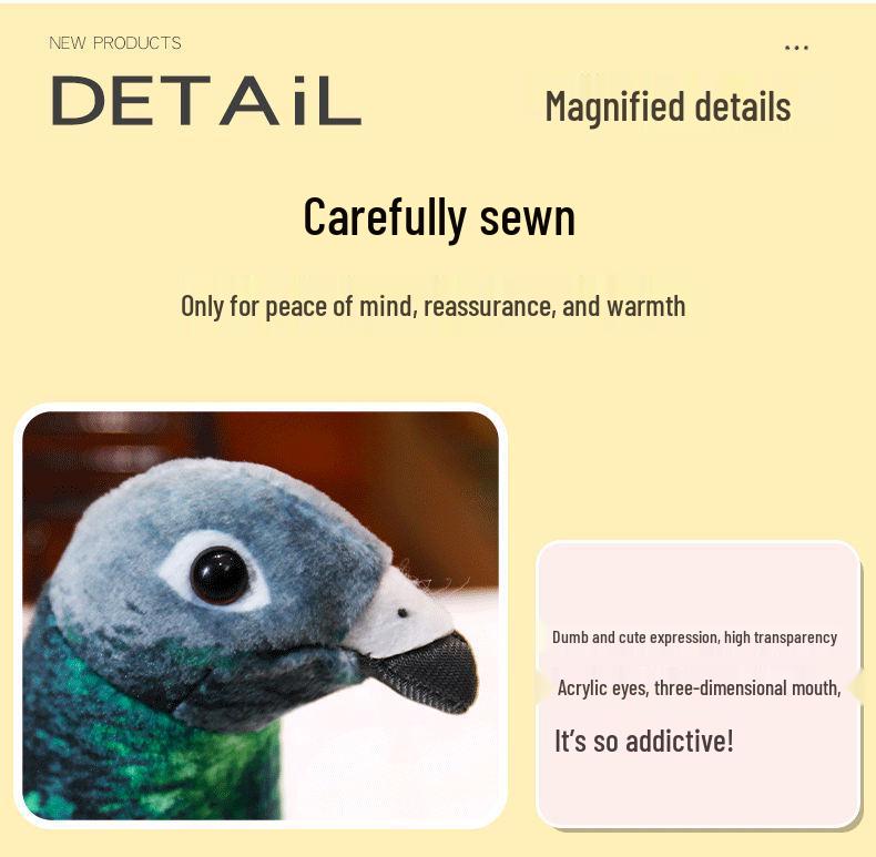 White Dove Carrier Pigeon Plush Toy - Cartoon Bird Ornament for Children's Birthday Gift