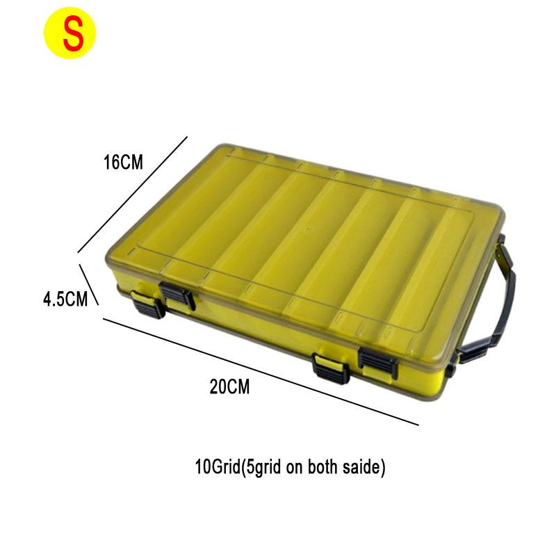 Angelbox mit 14 Fächern, Angelzubehör, Köderhakenboxen, Aufbewahrung, doppelseitig, hochfest, Angelköder-Tackle-Box