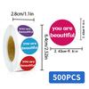 500PCS You Are Beautiful Roll Stickers Harajuku Notebook Laptop Skateboard Colorful Living Room Coffee Art Picture Phone Sticker