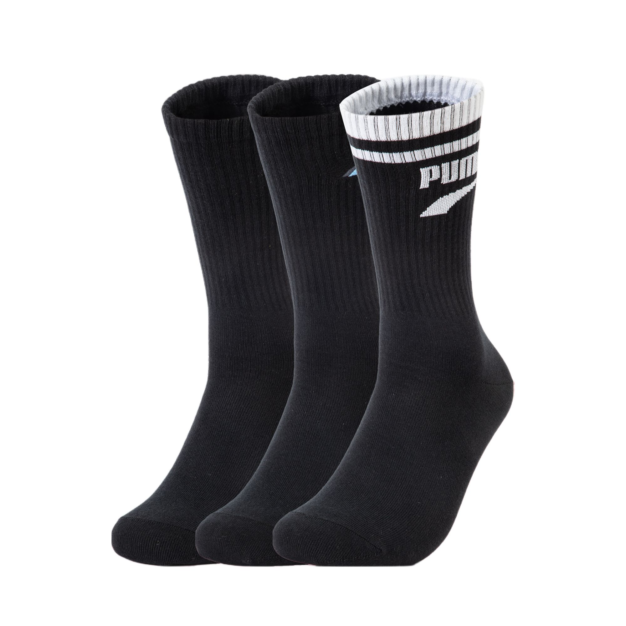 PUMA Crew Socks Unisex 3 Pack Black 938736-02 39/42